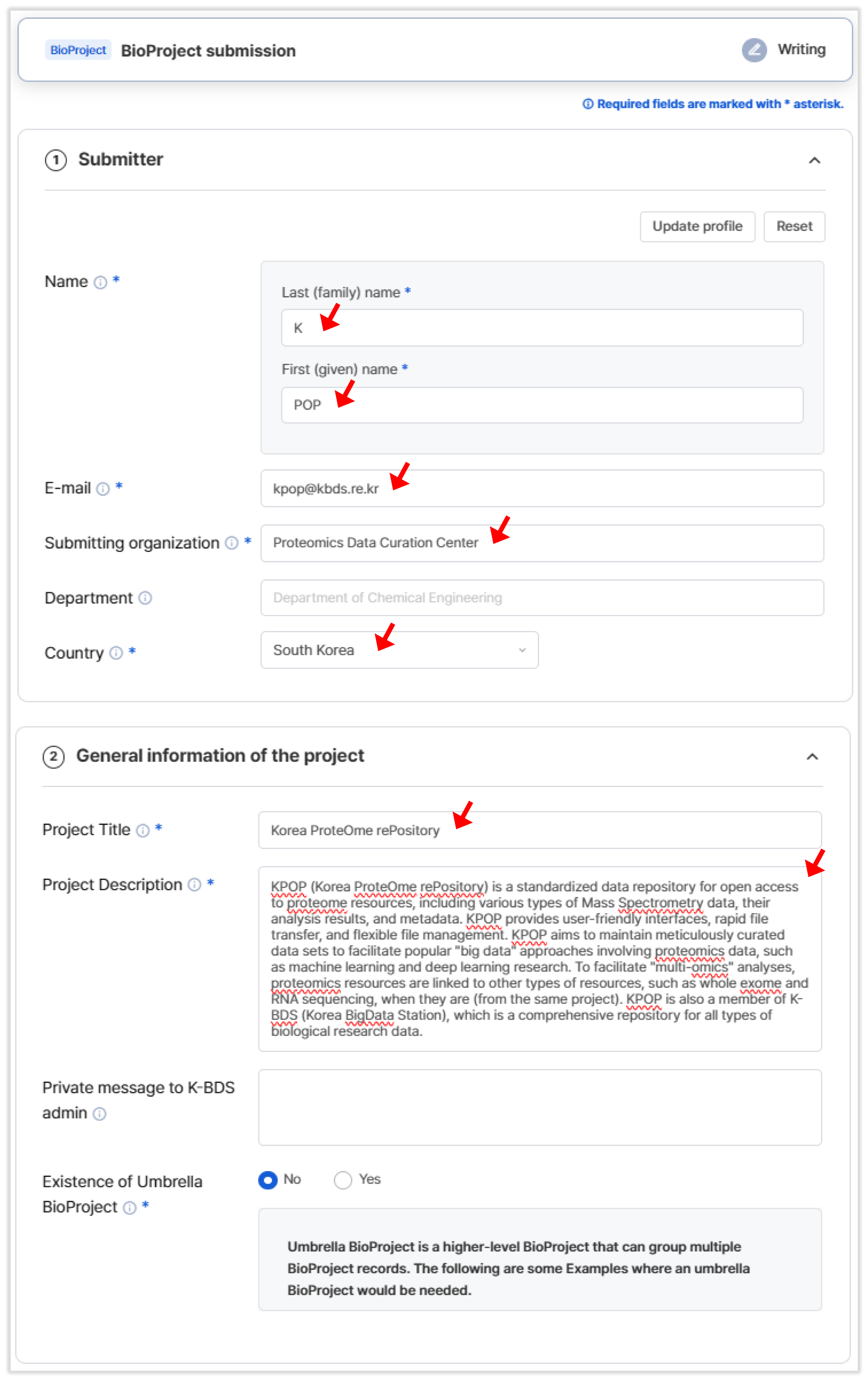 Creating new project